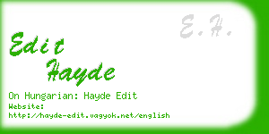 edit hayde business card